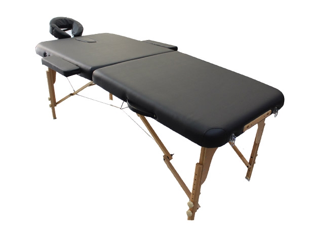 Adjustable Wooden Massage Table with PVC Upholstery