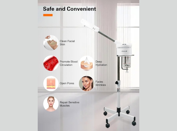 Adjustable facial steamer for skincare treatments