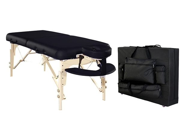 Side view of Luban Landmark S30 massage table in sleek black.