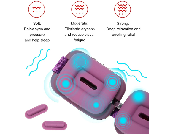 Front view of Hi5 smart eye massager with soft cushion design