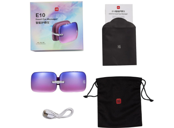 Close-up of Hi5 portable eye massager with control buttons