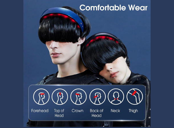 Close-up view of handheld scalp massager with soft massage nodes