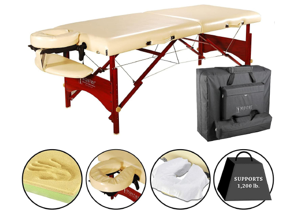 Accessories of Master CBV 28" Portable Massage Table - ErgonomicDream Face Cradle, Comfort Face Pillow, Arm Shelf, and Carry Case