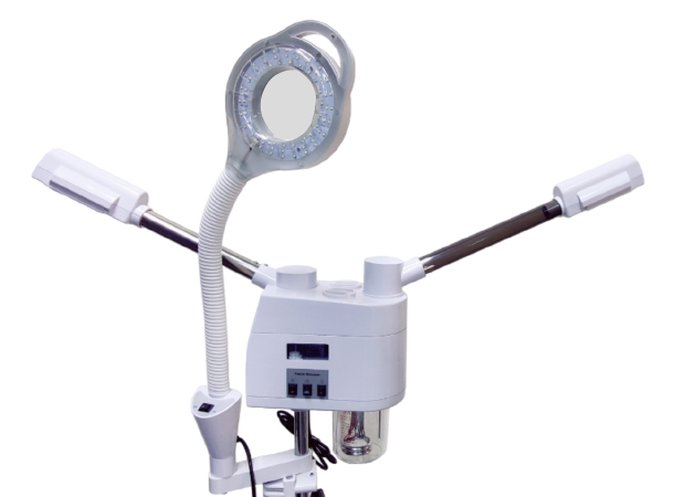 Close-up of Magnifying Lamp on Professional Steamer