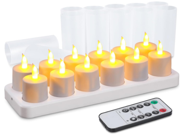 72Hours Working Rechargeable Tea Light Candles with Remote Timer