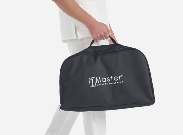 Lightweight and portable massage kit with carry bag.