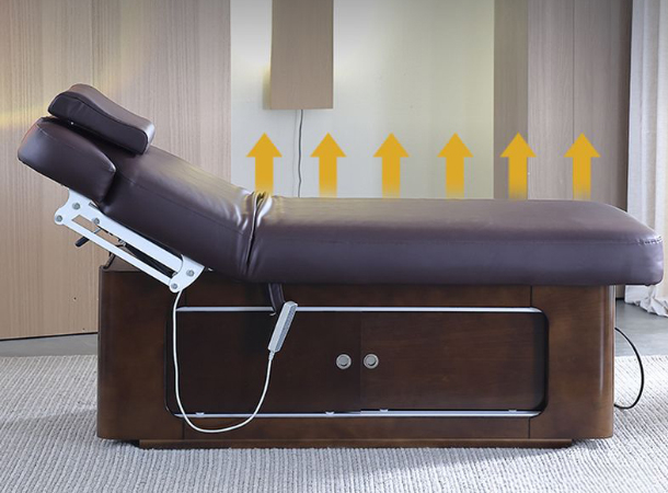 Adjustable height and backrest massage table