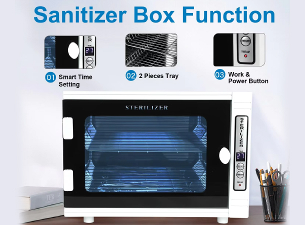 Compact UV sanitizer box for home and Spa use