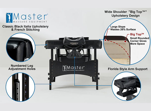 Professional portable massage bed with Airwave support system