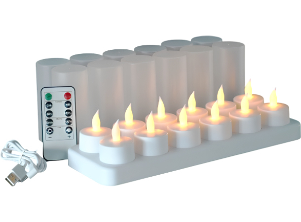 Rechargeable Flameless LED Tea Light Candle Set