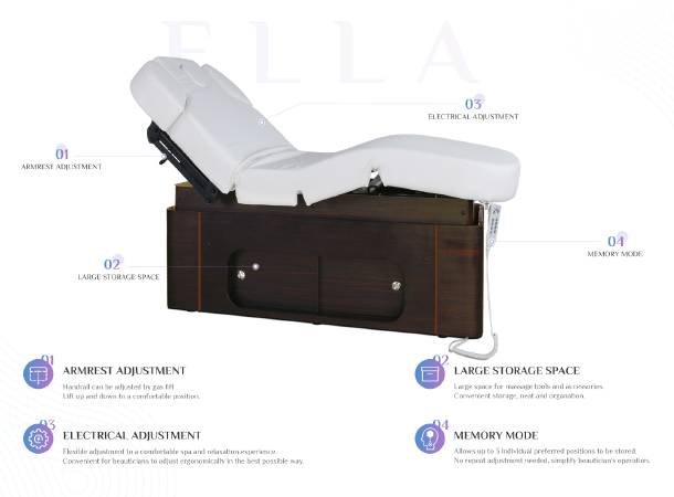 Massage table with built-in large storage drawer