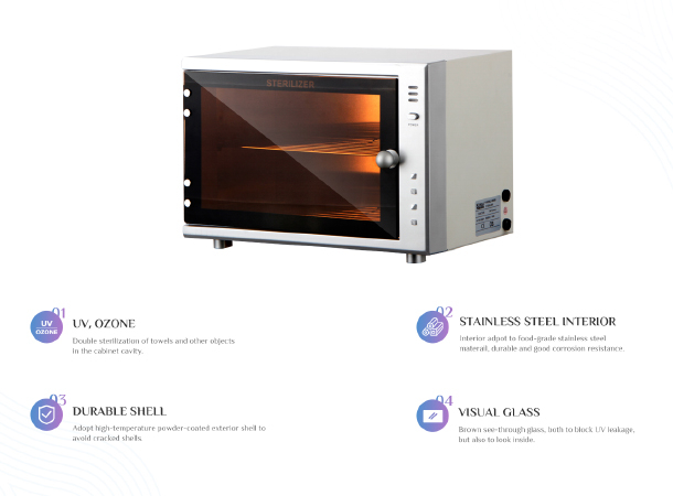 High temperature UV sterilizer for beauty tools