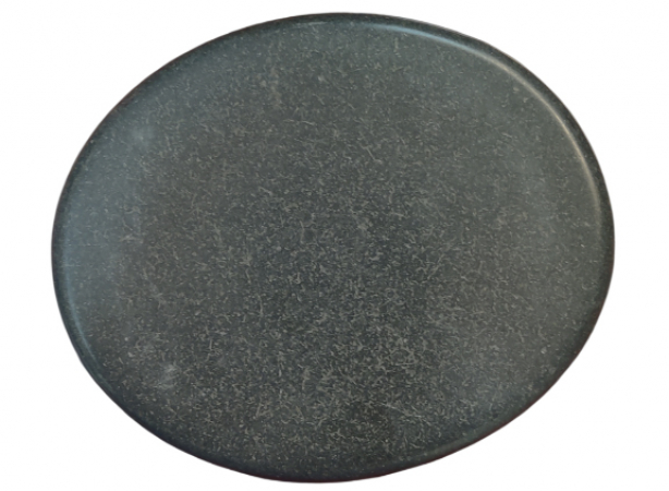 Oval shaped compressed basalt stone made from volcanic rock