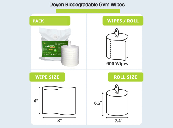 Doyen BioDegradable Gym Wipes Pack
