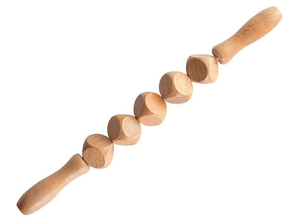 Wooden Cubed Roller Stick Massager