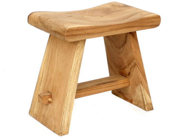 DOYEN Wooden Stool, Solid Suar Wood
