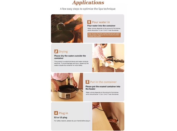 Lightweight and portable 6-quart stone warmer for experts.