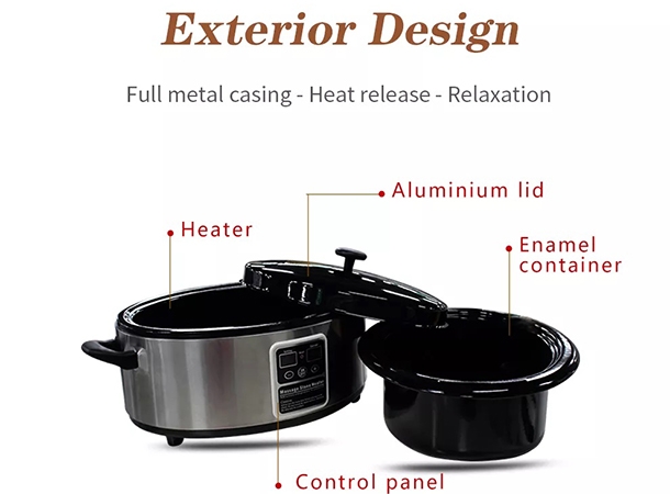 Adjustable thermostat on the Master 6-Quart Stone Warmer